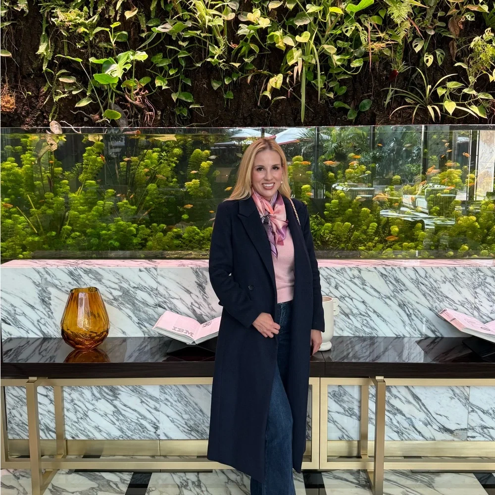 Avec Les Filles Navy Long Single-Breasted Wool Peacoat - Picture 5 of 5